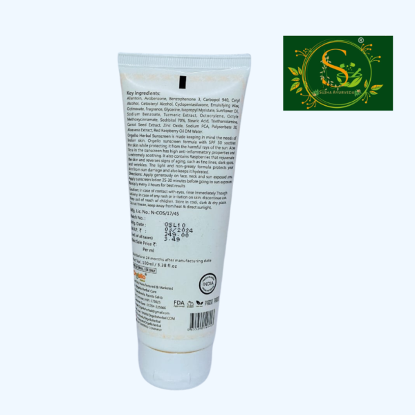 Orgello Herbal Sunscreen Lotion SPF 50+ - 100ml - Image 2