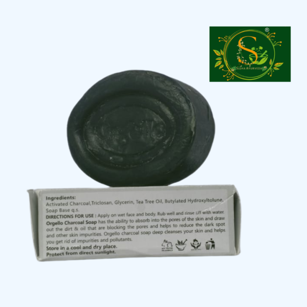 Orgello Herbal Charcoal Soap with Tea Tree Oil - Image 2