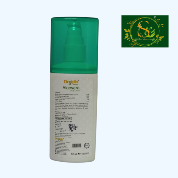 Orgello Herbal Aloe Vera Body Lotion - 200ml - Image 2