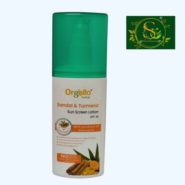 Orgello Herbal Sandal & Turmeric Sunscreen Lotion SPF 30 - 100ml - Image 3