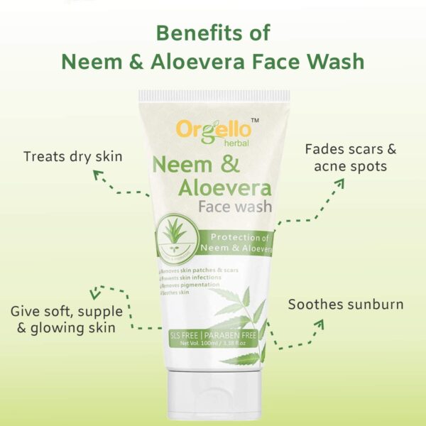 Orgello Herbal Neem & Aloe Vera Face Wash - 100ml