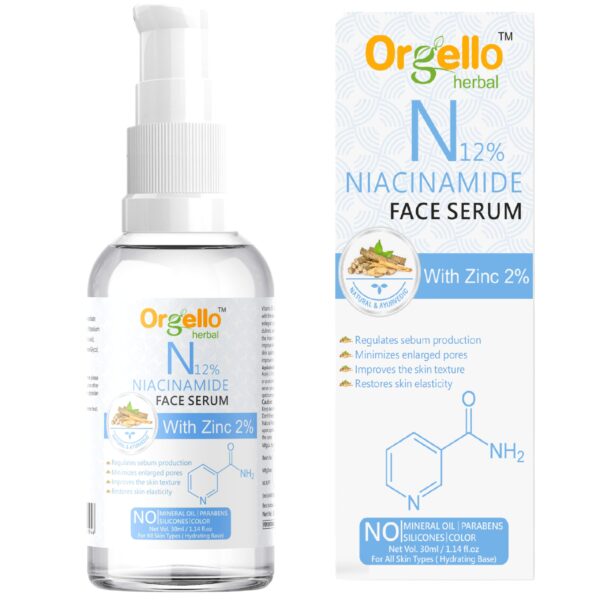 Orgello Herbal Niacinamide 12% Face Serum with Zinc 2% - 30ml