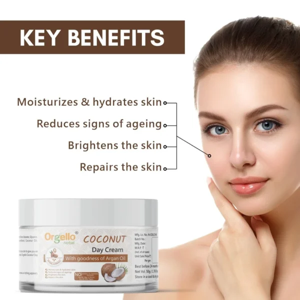 Orgello Herbal Coconut Day Cream with Argan Oil - Image 2